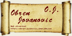Obren Jovanović vizit kartica
